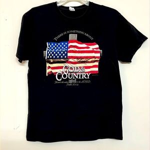 🌞 Delta God & Country US Flag Psalm 33;12 black short sleeve tee crew neck L